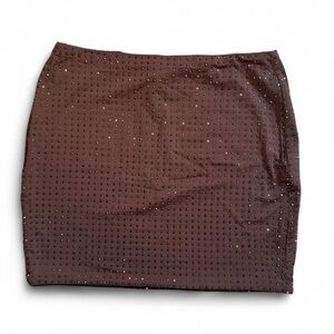 White Fox Brown Embellished Skirt